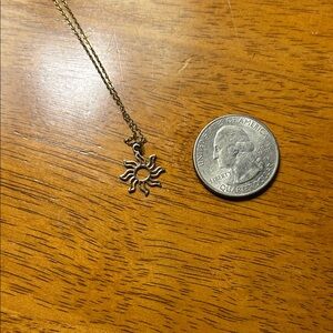 Gold Sun Pendant Necklace